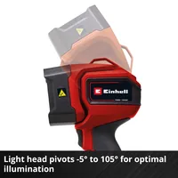 Einhell Akku-Lampe TC-CL 18/350 Li – Solo - Anwendungsbereich: Werkstatt - Leuchten Kategorie: Handleuchte - Zusätzliche Ausstattung: Keine - Leuchtmittel mitgeliefert: Ja - Leuchtmittel: LED - Schutzklasse: Keine