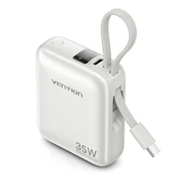 Vention 10000mAh 35W - power bank with USB-C cable (beige)