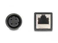 Delock M12 Adapterkabel D-kodiert 4 Pin Buchse zu RJ45 Buchse 50 cm