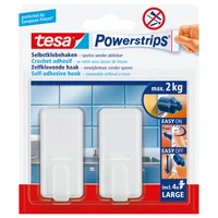tesa Haken Weiss, 2 kg - Verpackungseinheit: 2 Stück - Material: Kunststoff - Detailfarbe: Weiss - Maximale Tragkraft: 2 kg - Widerstandsfähigkeit: Keine Angabe - Klebehaftung: Ablösbar