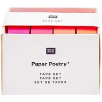 Rico Design Washi Tape 4 Stück, Neonorange/Neonpink/Neonrot, 10 m - Detailfarbe: Neonrot - Neonpink - Neonorange - Länge: 10 m - Set: Ja - Breite: 15 mm
