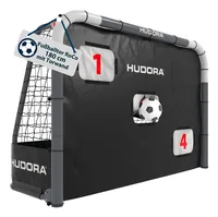 Hudora Fussballtor Roco 180 mit Torwand - Detailfarbe: Dunkelgrau - Schwarz - Breite: 128 cm - 195.5 cm - Zusammenklappbar: Ja