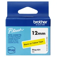 PTOUCH Band schwarz/gelb n.laminiert BTAG-631 PT-N10/N20/N25BT 12 mm