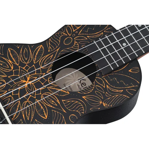 Ortega Guitars Keiki Ukulele Pack Soprano Size Super Scale Ukulele Agathis / ABS Orange Kaleidoscope - K2SS-OKC