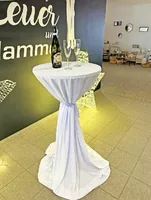 Dameco Stehtisch-Husse 80 cm/90 cm x 146 cm, Weiss - Material: Polyester (PES) - Eigenschaften: Keine Eigenschaft - Breite: 90 cm - 80 cm - Länge: 146 cm - Motiv: Ohne Motiv - Detailfarbe: Weiss
