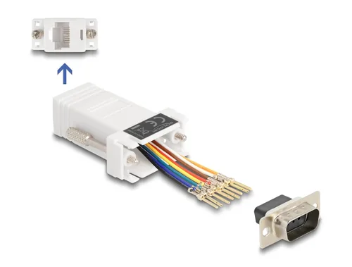 DELOCK Adapter D-Sub9 -> RJ45 StBu Montagesatz weiß