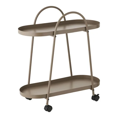 House Nordic Servierwagen Empoli 60 x 27.5 x 64 cm, Braun - Tiefe: 60 cm - Breite: 27.5 cm - Höhe: 64 cm - Detailmaterial: Stahl - Grundmaterial: Metall