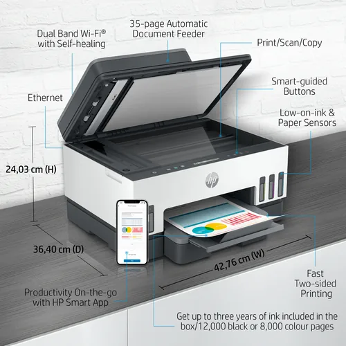 HP Smart Tank 7305 All-in-One Printer Thermal inkjet A4 4800 x 1200 DPI 15 ppm Wi-Fi