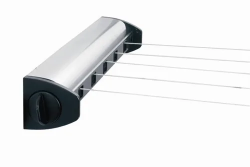 Brabantia Wandtrockner Pull-Out 4.4 m, Schwarz - Leinenlänge: 4.4 m - Detailfarbe: Silber - Weiss - Wäscheständer Art: Wandtrockner - Material: Aluminium