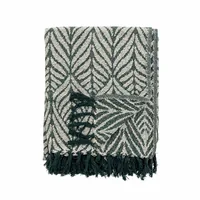 Bloomingville 82066529 throw blanket 130 x 160 cm Cotton, Polyester, Viscose Green
