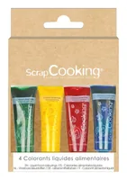 ScrapCooking Lebensmittelfarben-Set Blau/Gelb/Grün/Rot - Zertifikate: Keine Zertifizierung - Packungsgrösse: 40 g - Eigenschaft: Flüssig - Detailfarbe: Gelb - Rot - Grün - Blau - Fairtrade: Nein - Bio: Nein