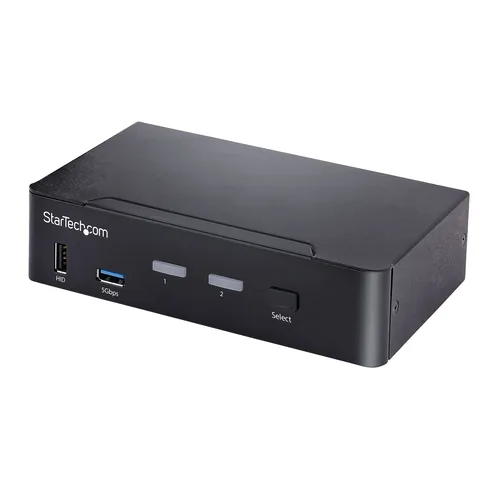 StarTech.com 2-Port USB-C KVM Switch, Single 4K 60Hz DisplayPort Monitor, 3.5mm Audio, 6x USB Hub Ports, Hot Key Switching, Thunderbolt 3/4 Compatible - TAA