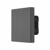 SONOFF WiFi-Lichtschalter M5-3C-86, 3-fach, 230 V, 6A - Detailfarbe: Schwarz - Protokoll: WLAN - Produkttyp: Fernbedienung und Wandtaster - Systemkommunikation: Wireless - System-Kompatibilität: Google Assistant - Amazon Alexa