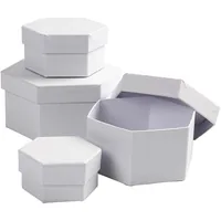 Creativ Company Papp-Schachtel sechseckig 4 Stück, Weiss - Detailfarbe: Weiss - Form: Eckig - Verpackungseinheit: 4 Stück - Papp-Art: Papp-Schachtel