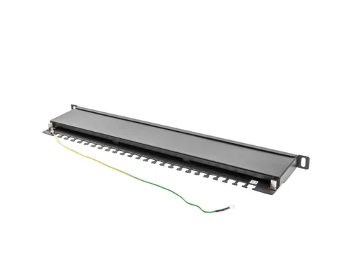 LANBERG 19"" Patchpanel 0,5U 24-Port CAT.5E FTP geschirmt sw