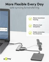 Slim 4-Port USB-C auf USB-C/USB-A 5 Gbit/s (grau)