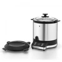 WMF Reiskocher Küchenminis 1 l - Funktionen: Reis - Dampfgaren - Detailfarbe: Silber - Schwarz - Leistung: 220 W - Warmhaltefunktion: Ja - Timerfunktion: Ja - Volumen: 1 l