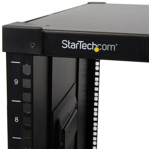 StarTech.com Mobiles Server Rack mit Griffen - rollbarer Serverschrank / Netzwerschrank - 9HE - Schrank - Schwarz - 9U - 58.4 cm (23")