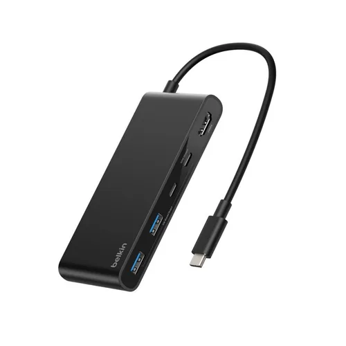 CONNECT 7-IN-1 USB-C HUB WITH DUAL USB-C PORTS BLACK