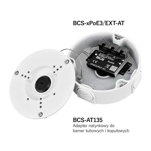 BCS BCS-XPOE3/EXT-AT prolongateur réseau Répéteur réseau Noir 10, 100 Mbit/s