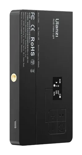 Ulanzi Videoleuchte LED RGB LT002 - Farbtemperatur Kelvin: 2500 bis 9000 K - Lichtfarbe: RGB - farbig - Leuchtenfarbe: Weiss