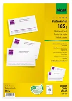 SIGEL Visitenkarten 85x55mm DP830 weiss, 185g doppels. 150 Stück
