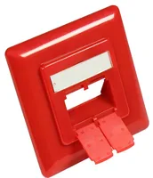 50x50mm inkl. Abdeckrahmen 80x80mm für Netzwerkdosen, verkehrsrot RAL3020, Good Connections®