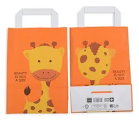 ELCO Geschenktüte Color Animal Giraffe 18 x 8 x 26 cm, 50 Stück - Material: Papier - Motiv: Giraffe - Verpackungsart: Geschenktüte - Detailfarbe: Orange
