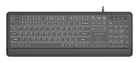 Gembird Slim wired backlight keyboard, black, US layout