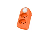 Max Hauri Mehrfachstecker maxAdapt BS, 2 x T13, Schalter, Fl-Orange - Detailfarbe: Fluoreszierend - Orange - Schalter: 1 Schalter - Steckdosenanzahl: 2 - Ausstattung: Berührungsschutz - drehbar 320° - Kinderschutz: Nein