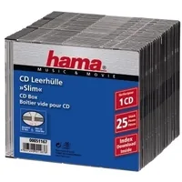 1x25 Hama CD-Leerhülle CD-Box- Slim Schwarz               51167