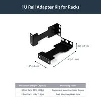 StarTech.com Server Rack Depth Extender - 1U - 4in / 10 cm - TAA Compliant - Recessed Rack Adapter - Rack Mount Adapter Kit - Network Rack Extender