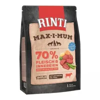 Rinti Trockenfutter Max-i-mum Rind, 1 kg - Tierbedürfnis: Kein besonderes Bedürfnis - Geschmacksrichtung: Rind - Zertifikate: Keine Zertifizierung - Fleischsorte: Rind - Packungsgrösse: 1 kg - Futtereigenschaft: Getreidefrei - Hoher Fleischanteil