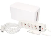 Max Hauri Kabelbox mit Steckerleiste 5x T13 Weiss - Breite: 121 mm - Länge: 235 mm - Tiefe: 115 mm - Anwendungsbereich: Indoor - Detailfarbe: Weiss