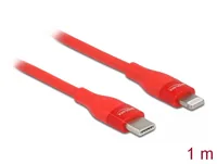 Delock USB-Kabel USB C - Lightning 1 m, Rot - Kabeltyp: Daten- und Ladekabel - Detailfarbe: Rot - USB Standard: 2.0 (480 Mbps) - Länge: 1 m - USB Anschluss 2 (Endgerät): Lightning - Geschlecht Anschluss 2 (Endgerät): Male (Stecker)