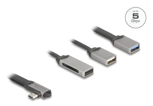 DELOCK 2 Port USB Hub inklusive SD und Micro SD Card Reader