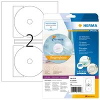 HERMA CD labels Maxi A4 Ø 116 mm white paper matt opaque 50 pcs.