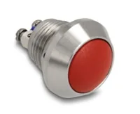 DeLOCK Push Button for Installation 12 mm 2 x Screw Terminal red