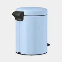 Brabantia Kosmetikeimer NewIcon 5 l, Dreamy Blue - Fassungsvermögen: 5 l - Höhe: 29.1 cm - Anzahl Behälter: 1 - Detailfarbe: Blau - Form: Rund - Material: Edelstahl