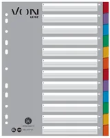 Leitz VON 13010000 tab index Blank tab index Cardboard Blue, Green, Grey, Orange, Red, Violet, White, Yellow