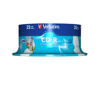 Verbatim CD-R AZO Wide Inkjet Printable 700 MB 52x 25 pz