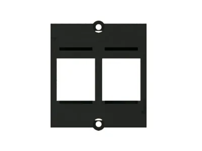 Bachmann Custom Modul inkl. Schrauben 2-fach Schwarz - Detailfarbe: Schwarz - Typ: Rahmen