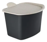 Koziol Komposteimer Bibo 3 l, Dunkelgrau/Grau - Fassungsvermögen: 3 l - Höhe: 16 cm - Anzahl Behälter: 1 - Detailfarbe: Dunkelgrau - Grau - Form: Halbrund - Material: Biozirkulärer Kunststoff