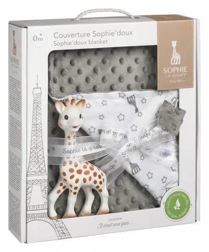 Sophie la girafe Geschenkset Kuscheldecke 2-teilig - Material: Polyester - Detailfarbe: Dunkelgrau - Weiss