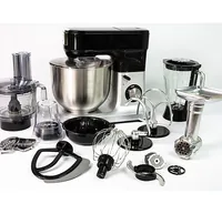 OHMEX Küchenmaschine OHM-SMX-6208 Schwarz/Silber - Funktionen: Hacken - Mahlen - Mixen - Reiben - Schlagen - Zerkleinern - Detailfarbe: Schwarz - Silber - Gerätetyp: Küchenmaschine - Leistungsaufnahme Betrieb: 1200 W - Timerfunktion: Ja - Display vorhande