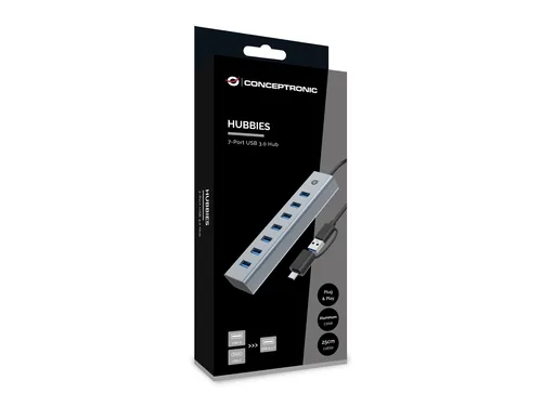 CONCEPTRONIC 7-Port Hub USB-A3.0-C Adap.->7xA3.0 o.Netz. gr