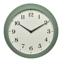 TFA Dostmann Funk-Wanduhr Retro Grün, Ø 27 cm - Form: Rund - Detailfarbe: Grün - Uhrtyp: Analog - Funksignal: Ja - Funktionen: 24-Stundenanzeige - Detailmaterial: Kunststoff - Metall