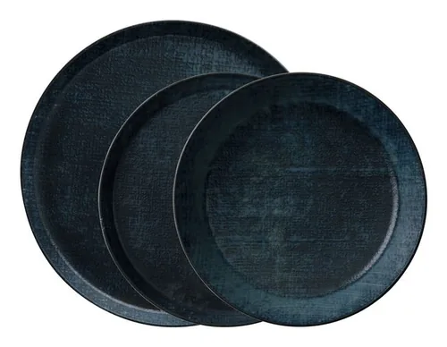 Arthur Krupp Speise-Service Ocean Denim 12 Stück,Blau - Material: Steinzeug - Teller Typ: Speise-Service - Detailfarbe: Blau - Form: Rund