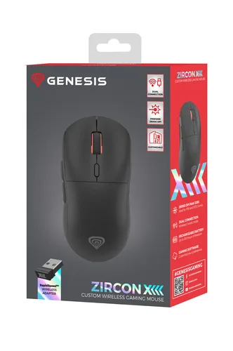 GENESIS Zircon XIII mouse Gaming Ambidextrous RF Wireless + USB Type-C Optical 26000 DPI