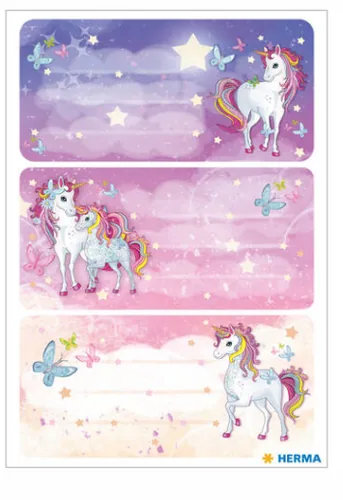 Herma Stickers Schuletiketten Einhorn - Produkttyp Bucheinbandprodukte: Schuletiketten - Detailfarbe: Mehrfarbig